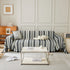 Striped Chenille Sofa Slipcover Throw, Soft Thick Washable Couch Cover Blanket