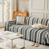 Striped Chenille Sofa Slipcover Throw, Soft Thick Washable Couch Cover Blanket