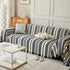 Striped Chenille Sofa Slipcover Throw, Soft Thick Washable Couch Cover Blanket