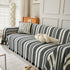 Striped Chenille Sofa Slipcover Throw, Soft Thick Washable Couch Cover Blanket