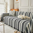 Striped Chenille Sofa Slipcover Throw, Soft Thick Washable Couch Cover Blanket