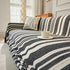 Striped Chenille Sofa Slipcover Throw, Soft Thick Washable Couch Cover Blanket