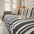 Striped Chenille Sofa Slipcover Throw, Soft Thick Washable Couch Cover Blanket