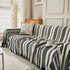 Striped Chenille Sofa Slipcover Throw, Soft Thick Washable Couch Cover Blanket