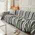Striped Chenille Sofa Slipcover Throw, Soft Thick Washable Couch Cover Blanket