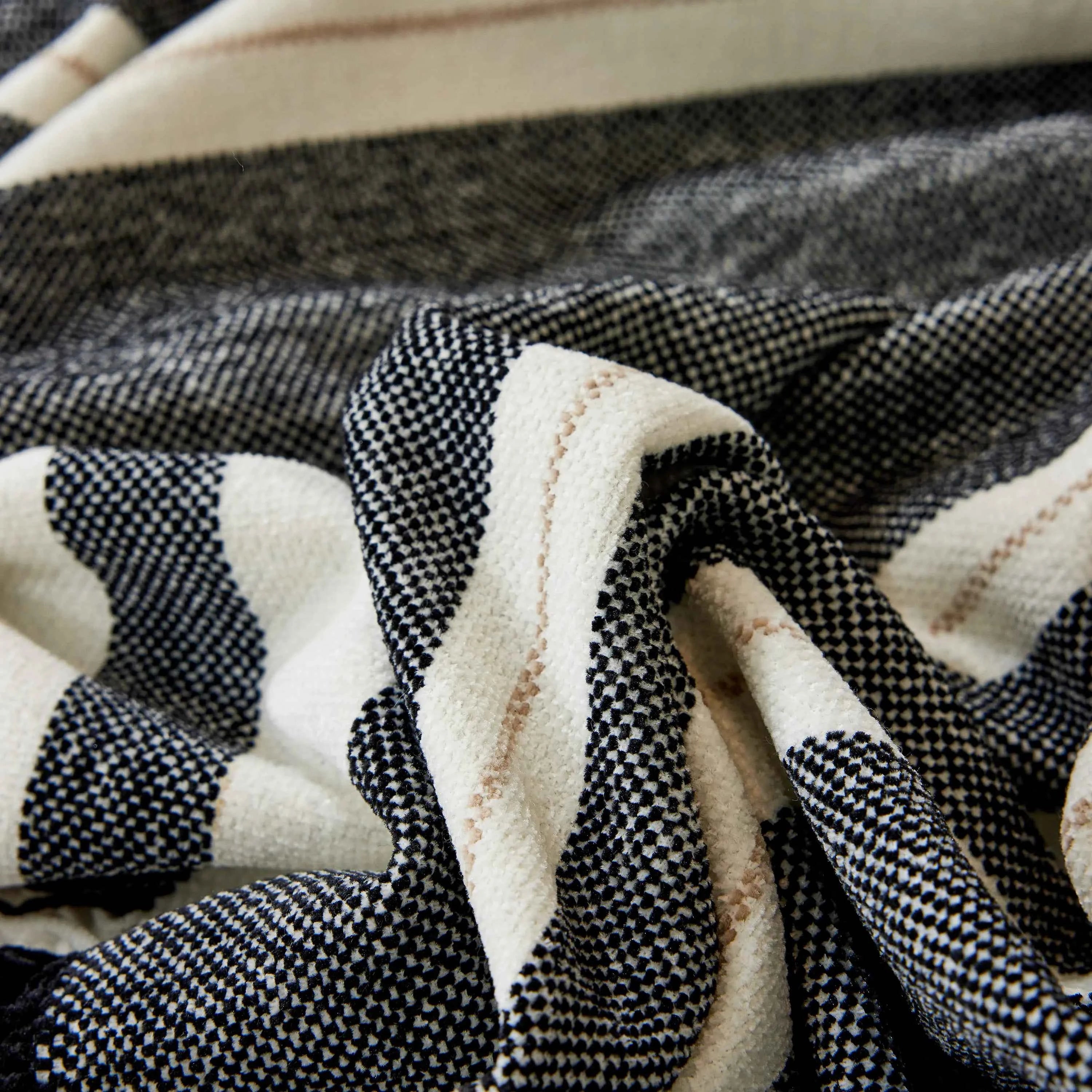 Striped Chenille Sofa Slipcover Throw, Soft Thick Washable Couch Cover Blanket