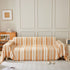 Striped Chenille Sofa Slipcover Throw, Soft Thick Washable Couch Cover Blanket