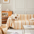 Striped Chenille Sofa Slipcover Throw, Soft Thick Washable Couch Cover Blanket