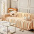 Striped Chenille Sofa Slipcover Throw, Soft Thick Washable Couch Cover Blanket