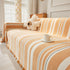 Striped Chenille Sofa Slipcover Throw, Soft Thick Washable Couch Cover Blanket