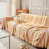 Striped Chenille Sofa Slipcover Throw, Soft Thick Washable Couch Cover Blanket