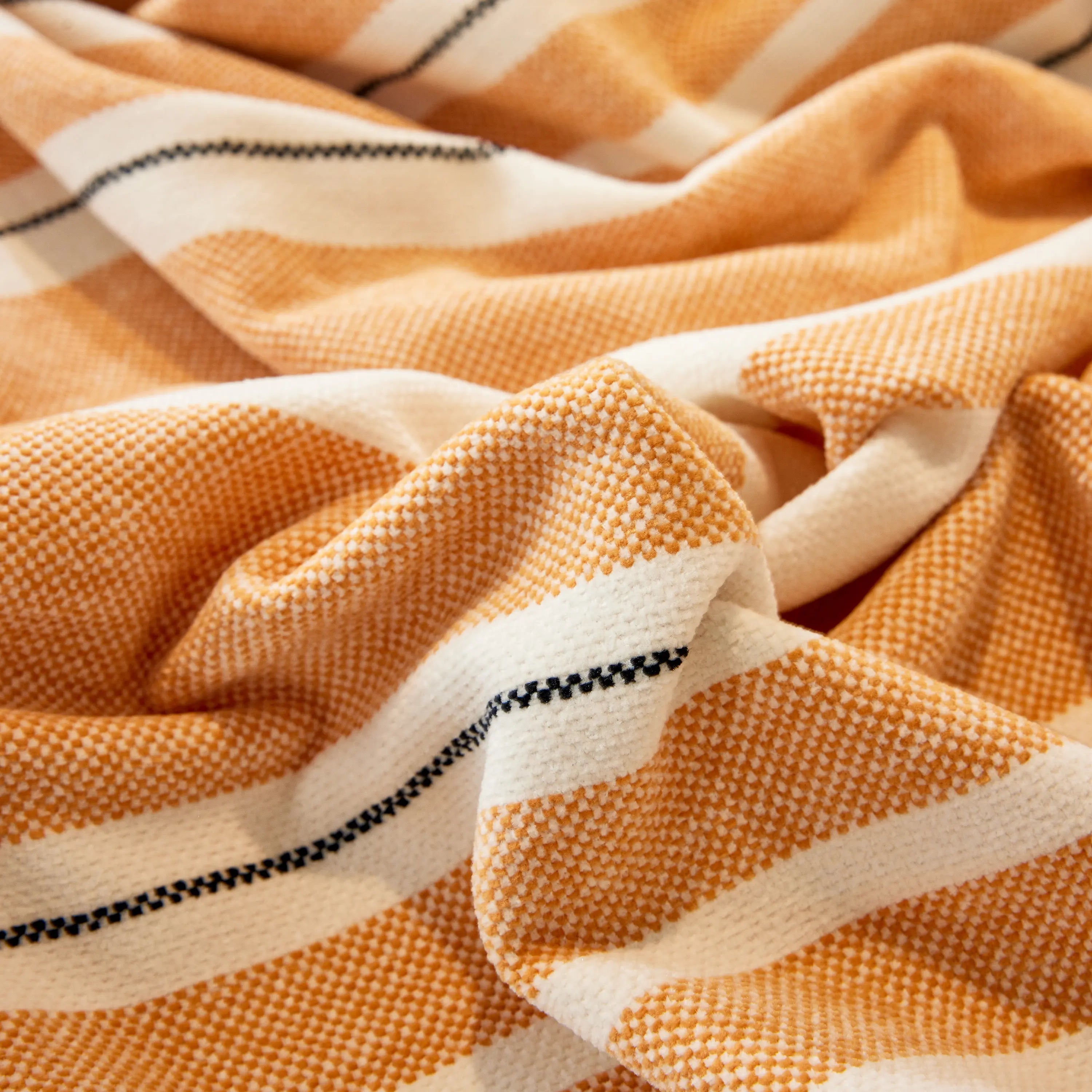 Striped Chenille Sofa Slipcover Throw, Soft Thick Washable Couch Cover Blanket
