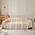 Striped Chenille Sofa Slipcover Throw, Soft Thick Washable Couch Cover Blanket