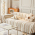 Striped Chenille Sofa Slipcover Throw, Soft Thick Washable Couch Cover Blanket
