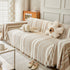 Striped Chenille Sofa Slipcover Throw, Soft Thick Washable Couch Cover Blanket