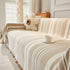 Striped Chenille Sofa Slipcover Throw, Soft Thick Washable Couch Cover Blanket