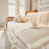 Striped Chenille Sofa Slipcover Throw, Soft Thick Washable Couch Cover Blanket