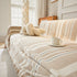 Striped Chenille Sofa Slipcover Throw, Soft Thick Washable Couch Cover Blanket