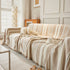 Striped Chenille Sofa Slipcover Throw, Soft Thick Washable Couch Cover Blanket