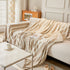 Striped Chenille Sofa Slipcover Throw, Soft Thick Washable Couch Cover Blanket