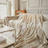 Striped Chenille Sofa Slipcover Throw, Soft Thick Washable Couch Cover Blanket