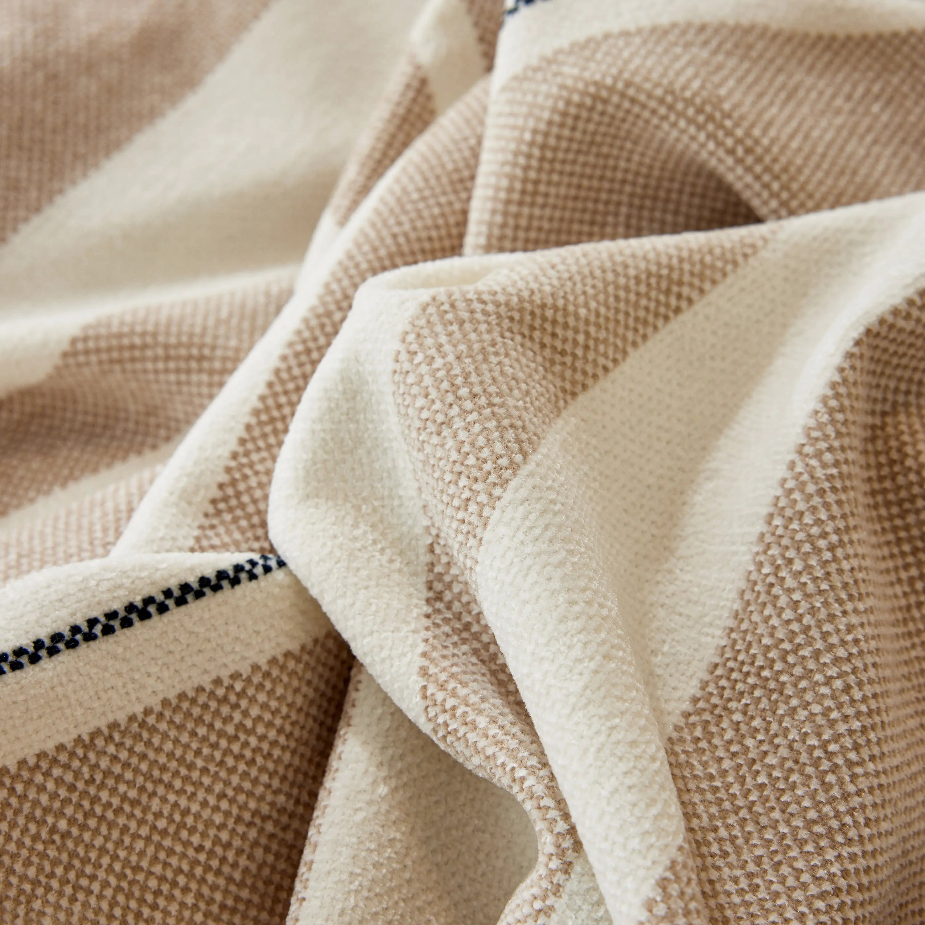 Striped Chenille Sofa Slipcover Throw, Soft Thick Washable Couch Cover Blanket