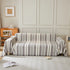Striped Chenille Sofa Slipcover Throw, Soft Thick Washable Couch Cover Blanket