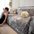 Chenille Jacquard Sofa Throw Cover with Tassels, All-Season Furniture Protector for Home and Office