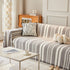 Striped Chenille Sofa Slipcover Throw, Soft Thick Washable Couch Cover Blanket