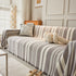 Striped Chenille Sofa Slipcover Throw, Soft Thick Washable Couch Cover Blanket
