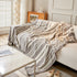 Striped Chenille Sofa Slipcover Throw, Soft Thick Washable Couch Cover Blanket