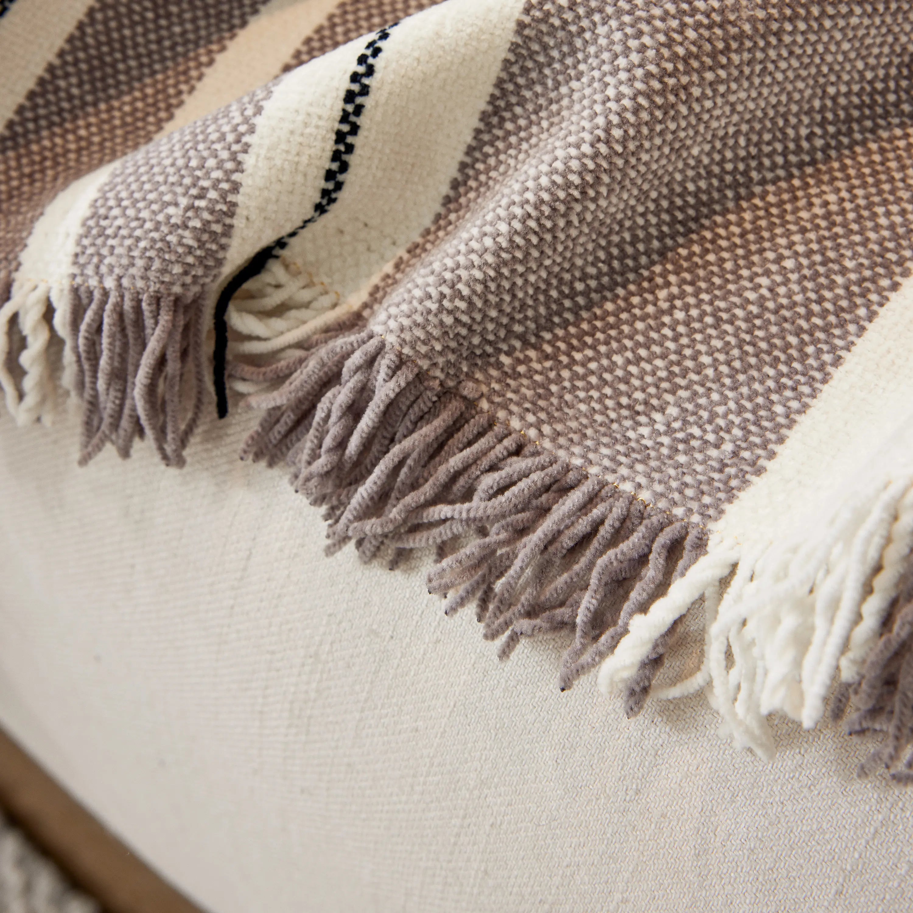 Striped Chenille Sofa Slipcover Throw, Soft Thick Washable Couch Cover Blanket