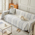 Striped Chenille Sofa Slipcover Throw, Soft Thick Washable Couch Cover Blanket