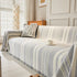 Striped Chenille Sofa Slipcover Throw, Soft Thick Washable Couch Cover Blanket