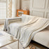 Striped Chenille Sofa Slipcover Throw, Soft Thick Washable Couch Cover Blanket