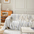 Striped Chenille Sofa Slipcover Throw, Soft Thick Washable Couch Cover Blanket