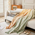 Striped Chenille Sofa Slipcover Throw, Soft Thick Washable Couch Cover Blanket