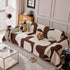 Modern Abstract Chenille Sofa Cover, Large Soft Throw Blanket with Tassels for Couch