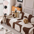 Modern Abstract Chenille Sofa Cover, Large Soft Throw Blanket with Tassels for Couch