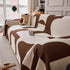 Modern Abstract Chenille Sofa Cover, Large Soft Throw Blanket with Tassels for Couch