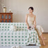 Geometric Jacquard Plush Warm Sofa Couch Cover Coral Fleece Throw Blanket for Couch