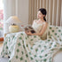 Geometric Jacquard Plush Warm Sofa Couch Cover Coral Fleece Throw Blanket for Couch