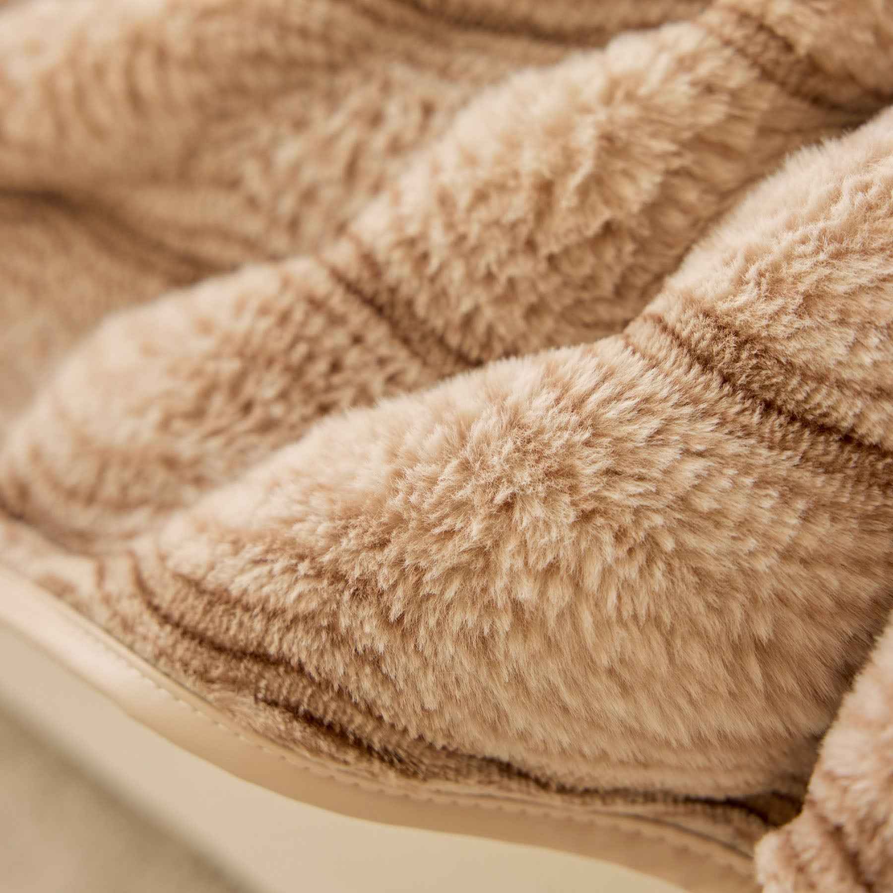 Plush Faux Rabbit Fur Sofa Cover, Warm Non-Slip Couch Protector for Leather Sofas