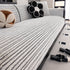 Plush Striped Couch Seat and Backrest Cover, Non-Slip Individual Sofa Protector