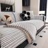 Plush Striped Couch Seat and Backrest Cover, Non-Slip Individual Sofa Protector