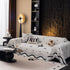 Luxurious Jacquard Couch Cover, Snag-Resistant Pet Friendly Couch Throw with Fringe