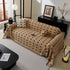 Sofa Throw Blanket with Woven Geometric Pattern Cozy Couch Cushion Cover