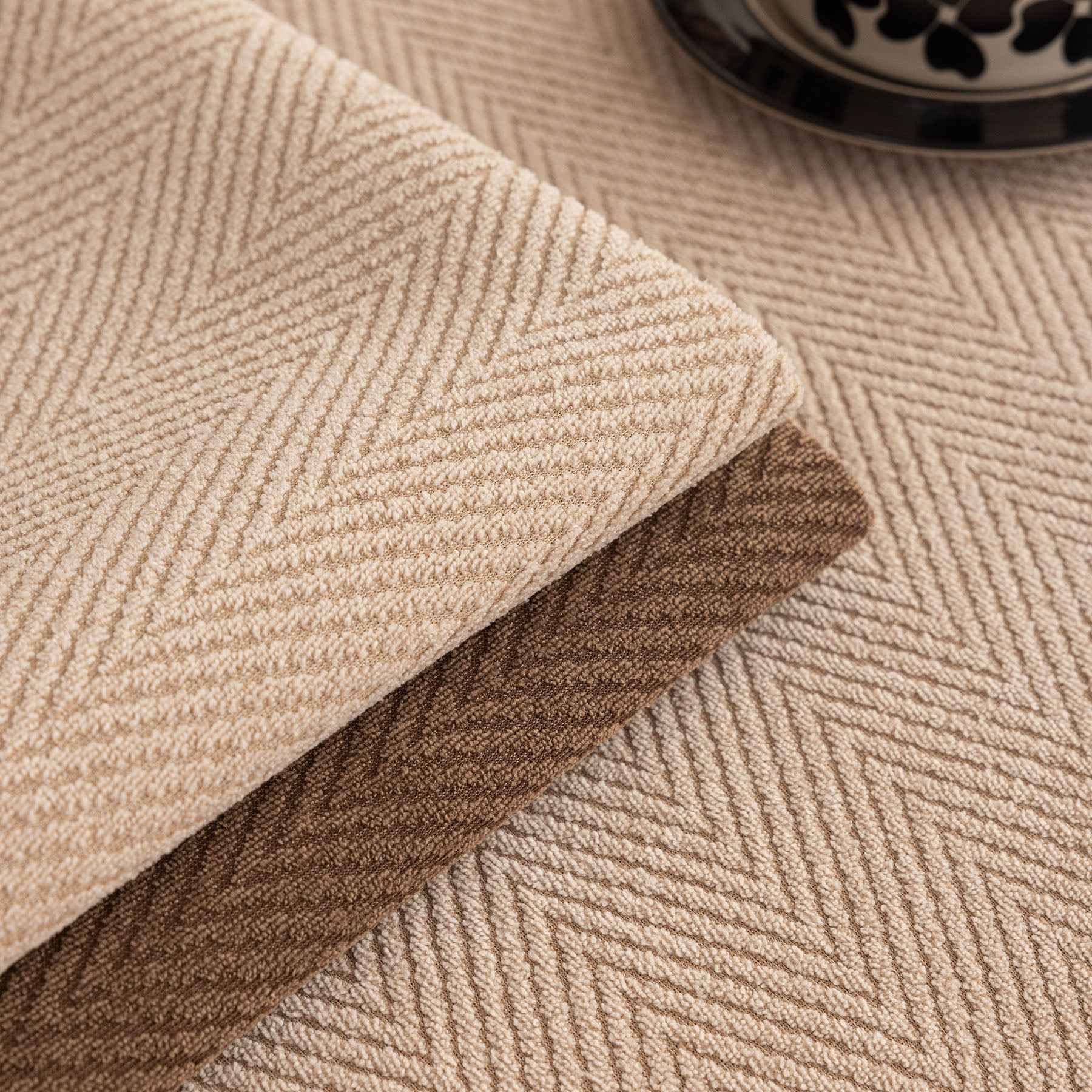 Chenille Textured Herringbone Sofa Cover, Non-Slip Couch Protector for Pets & Kids