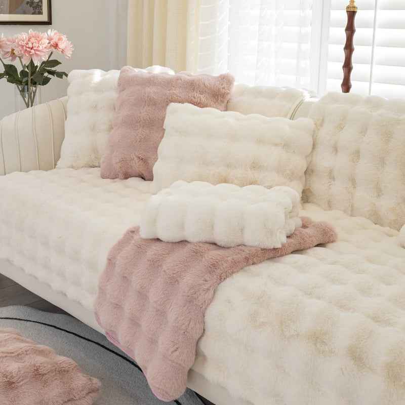 Thickened Plush Sofa Cover Soft Warm Futon Couch Cover Velvet Slipcover