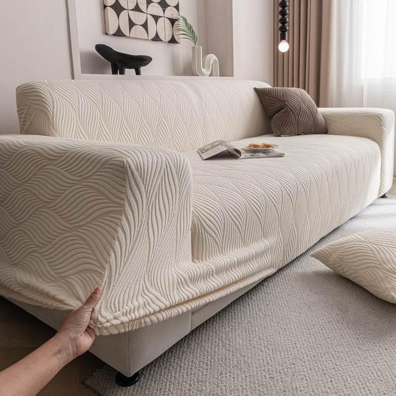 Durable Cozy Sofa Slipcover Stretchy Sofa Cover with 3D Organic Texture - TaroTextile